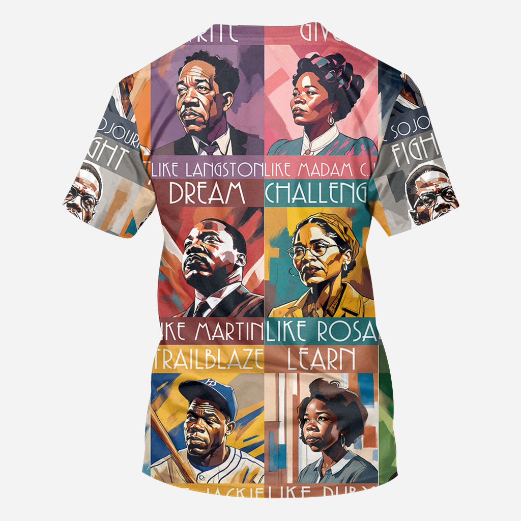 Personalized All Over Shirt Featuring African American Icons for Unique Gifts All Over Shirt GradoCreations