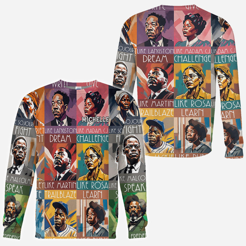 Personalized All Over Shirt Featuring African American Icons for Unique Gifts All Over Shirt GradoCreations