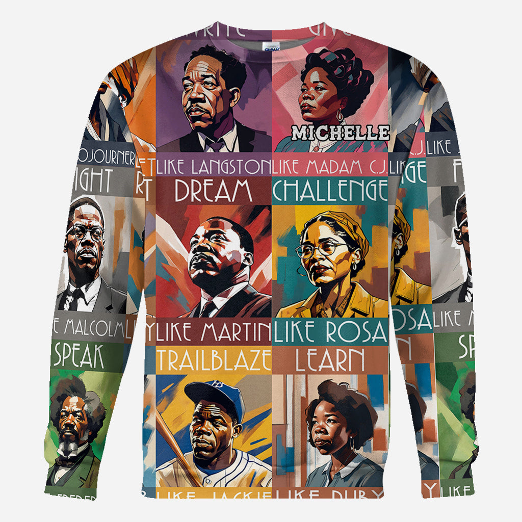 Personalized All Over Shirt Featuring African American Icons for Unique Gifts All Over Shirt GradoCreations