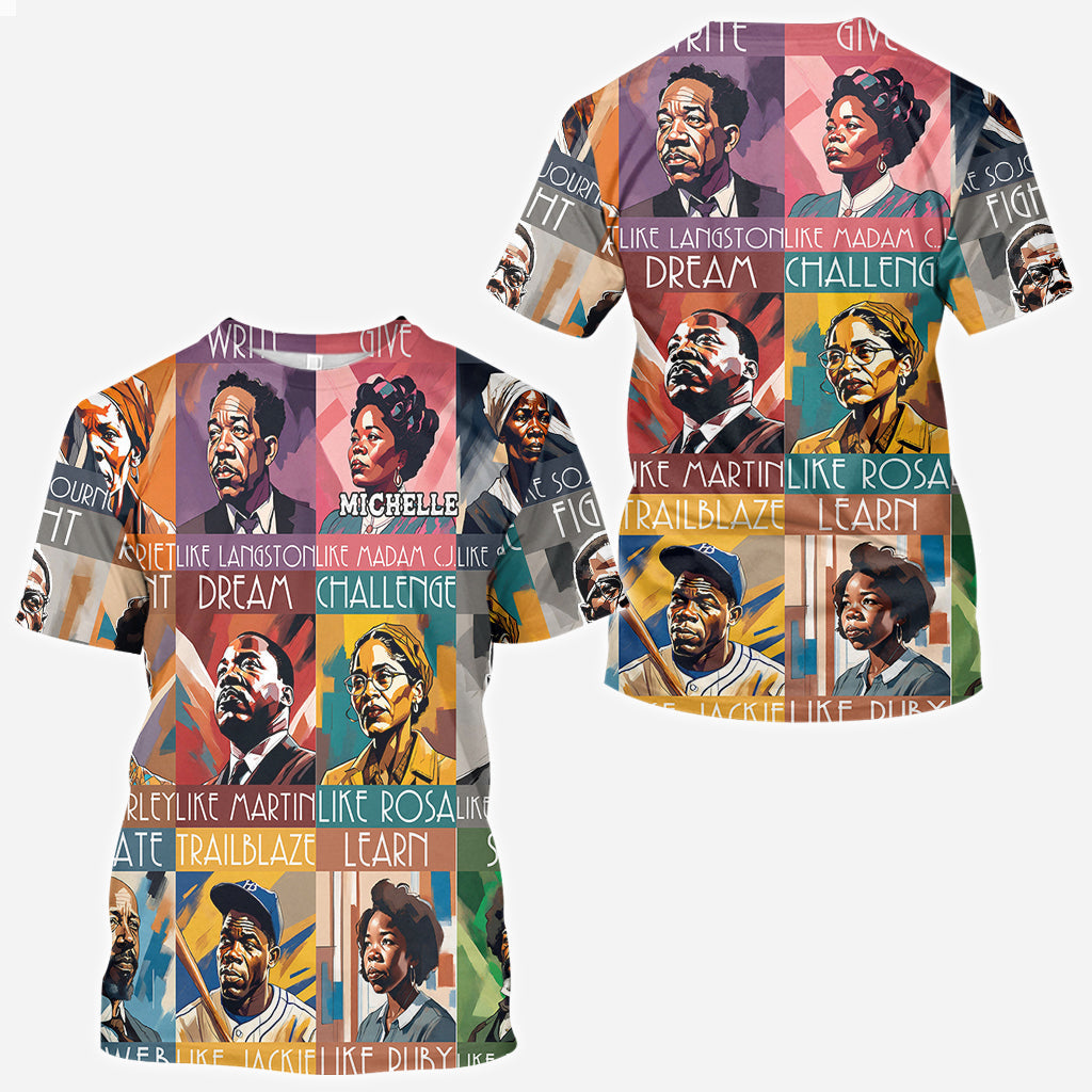 Personalized All Over Shirt Featuring African American Icons for Unique Gifts All Over Shirt GradoCreations
