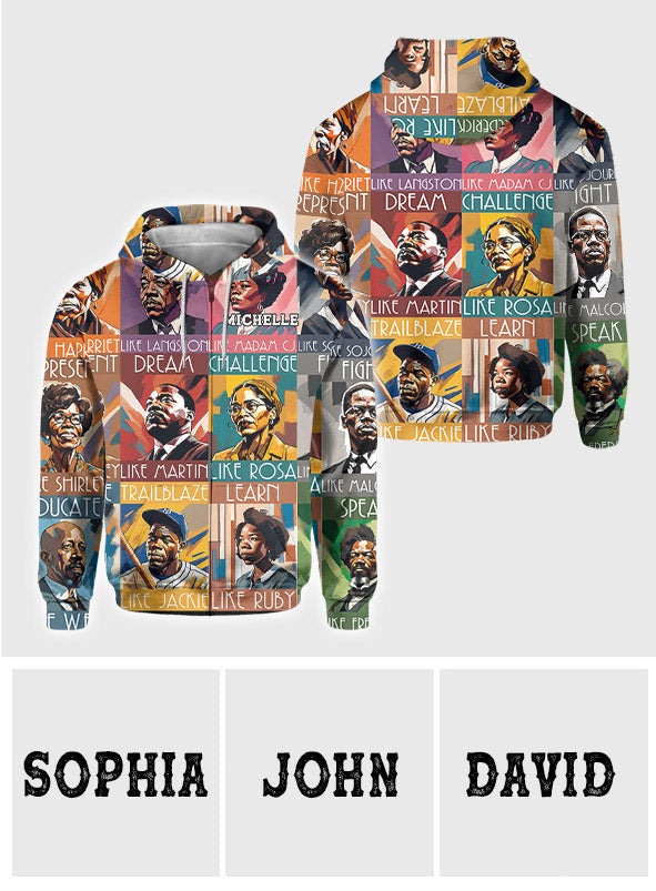 Personalized All Over Shirt Featuring African American Icons for Unique Gifts All Over Shirt GradoCreations