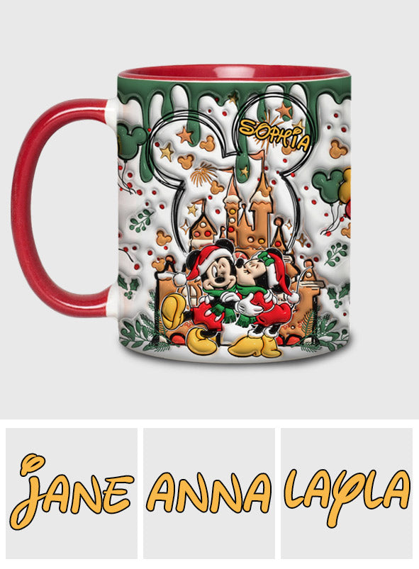Personalized Christmas Mouse Accent Mug Custom Name Gift Accent Mug GradoCreations
