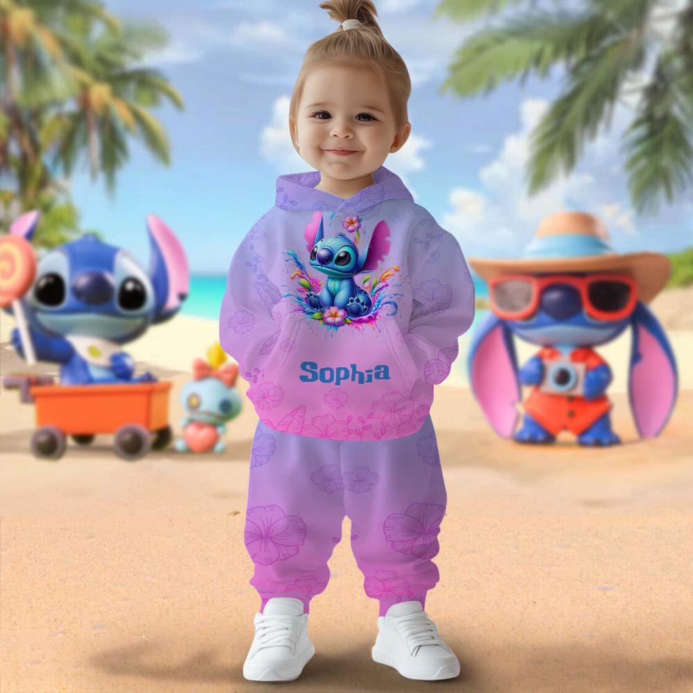Personalized Kids Hoodie & Jogger Set with Custom Name for Adventures Kid Hoodie & Kid Jogger Sweatpants GradoCreations