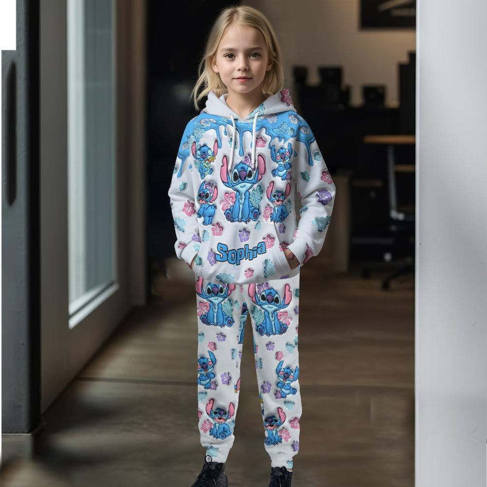 Personalized Kids Hoodie & Jogger Set with Custom Name for Adventures Kid Hoodie & Kid Jogger Sweatpants GradoCreations