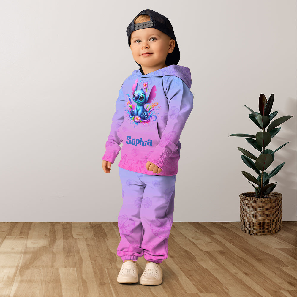 Personalized Kids Hoodie & Jogger Set with Custom Name for Adventures Kid Hoodie & Kid Jogger Sweatpants GradoCreations