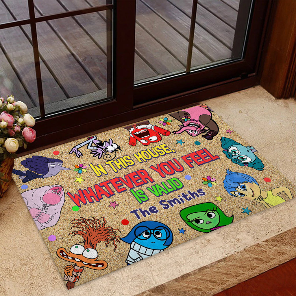 Personalized Family Doormat Whatever You Feel Is Valid Gift Doormat GradoCreations
