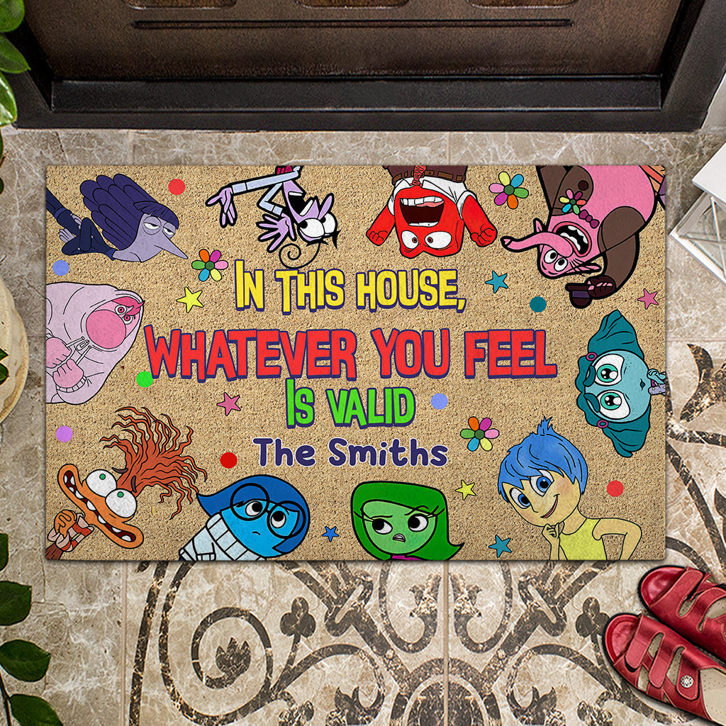 Personalized Family Doormat Whatever You Feel Is Valid Gift Doormat GradoCreations