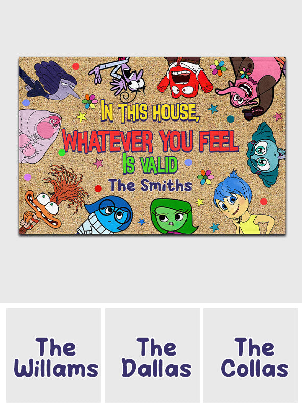 Personalized Family Doormat Whatever You Feel Is Valid Gift Doormat GradoCreations