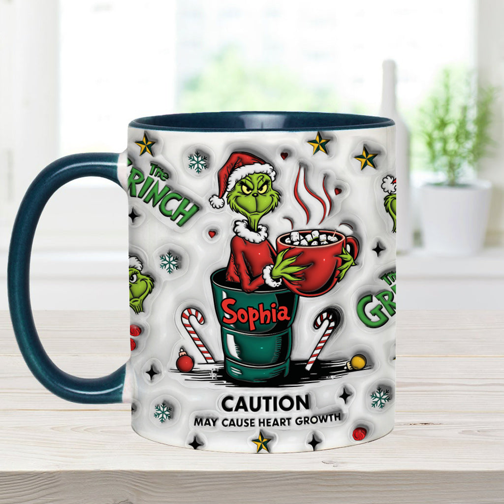 Personalized Grinch Accent Mug Custom Name Holiday Gift Accent Mug GradoCreations