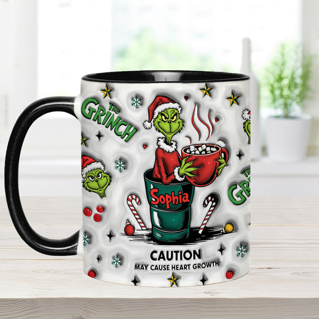 Personalized Grinch Accent Mug Custom Name Holiday Gift Accent Mug GradoCreations