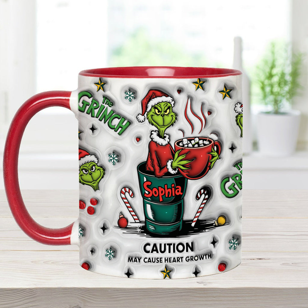 Personalized Grinch Accent Mug Custom Name Holiday Gift Accent Mug GradoCreations