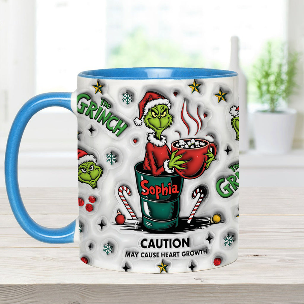 Personalized Grinch Accent Mug Custom Name Holiday Gift Accent Mug GradoCreations
