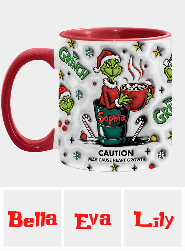 Personalized Grinch Accent Mug Custom Name Holiday Gift Accent Mug GradoCreations
