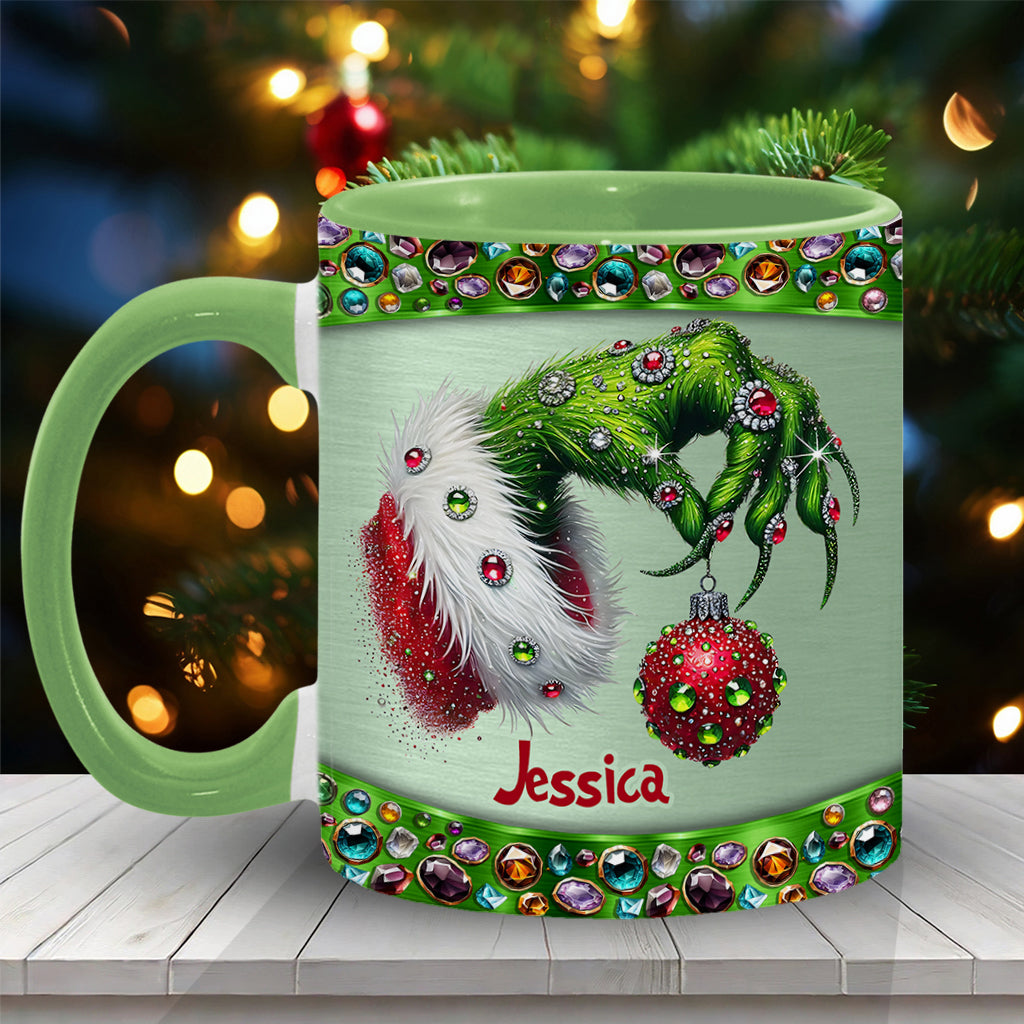 Personalized Grinch Accent Mug Custom Name Christmas Gift Accent Mug GradoCreations