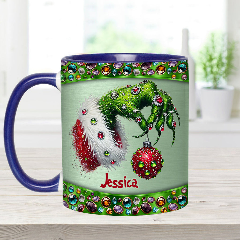 Personalized Grinch Accent Mug Custom Name Christmas Gift Accent Mug GradoCreations