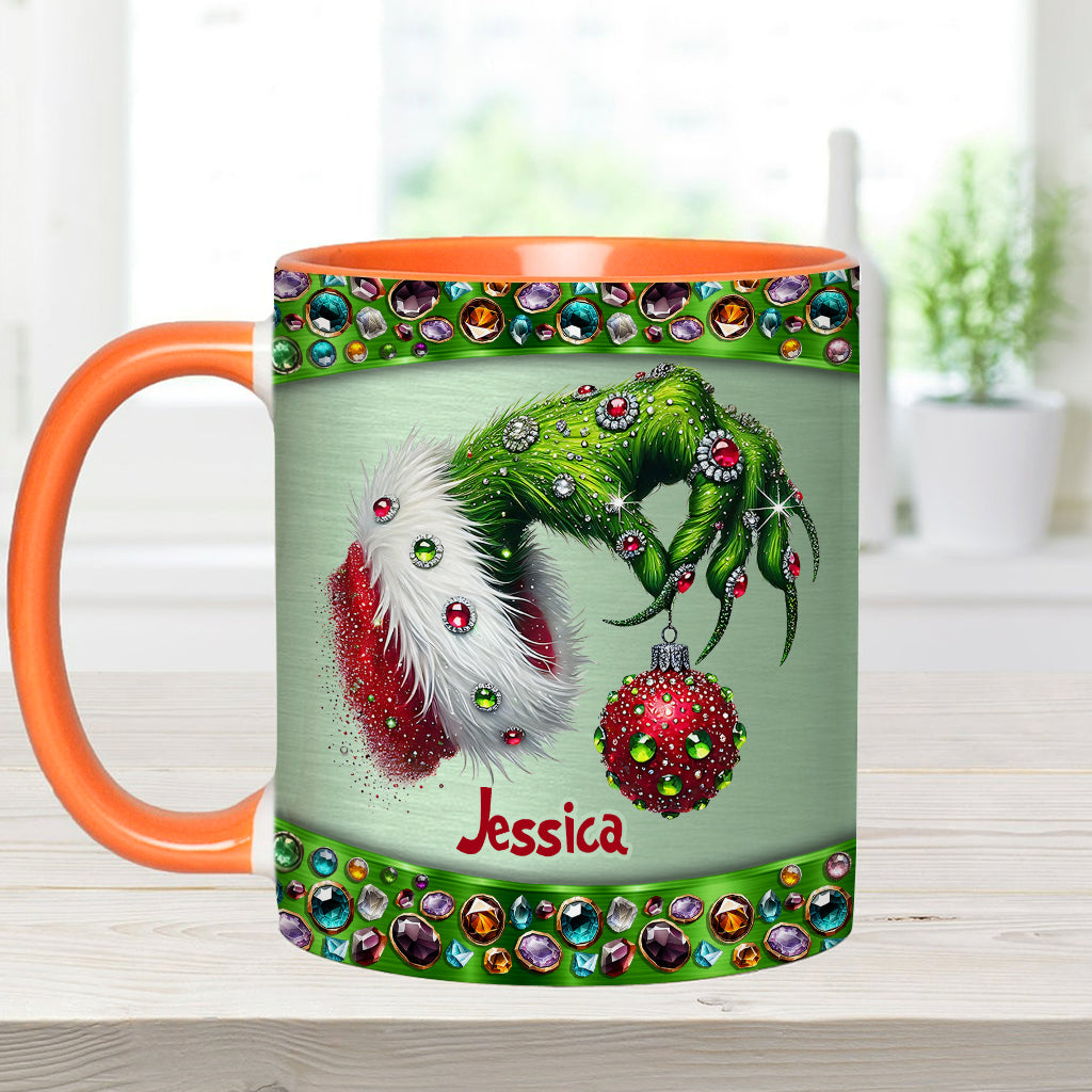 Personalized Grinch Accent Mug Custom Name Christmas Gift Accent Mug GradoCreations