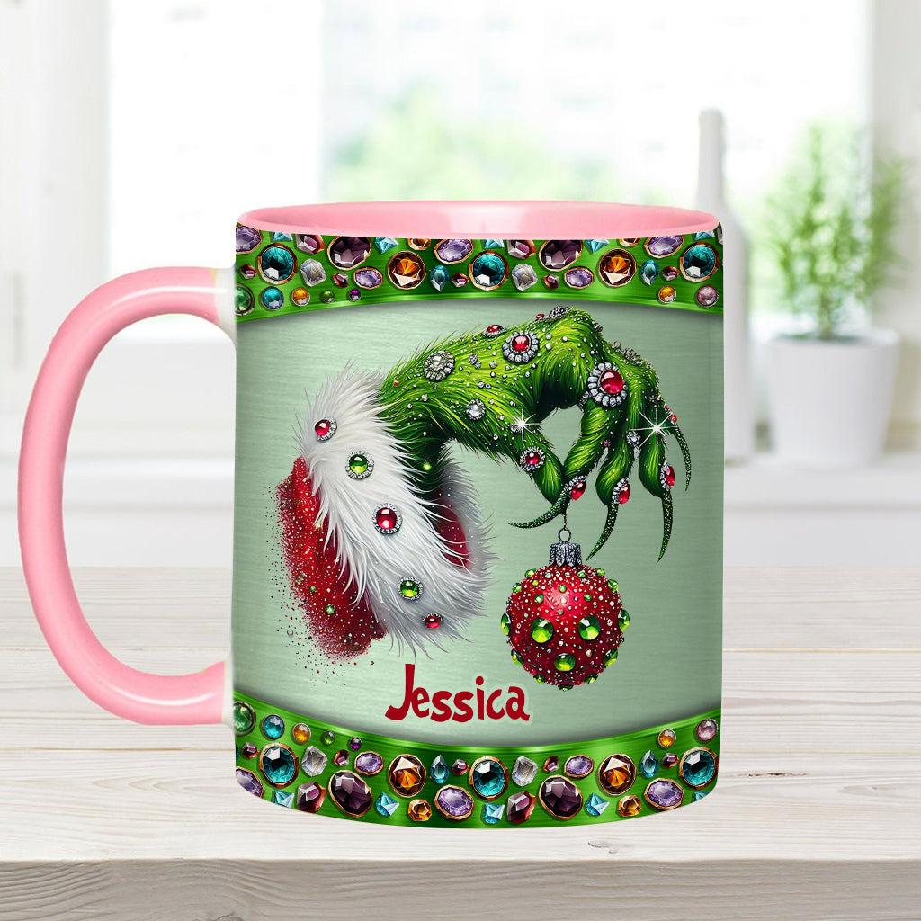 Personalized Grinch Accent Mug Custom Name Christmas Gift Accent Mug GradoCreations