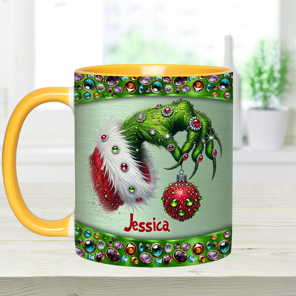 Personalized Grinch Accent Mug Custom Name Christmas Gift Accent Mug GradoCreations