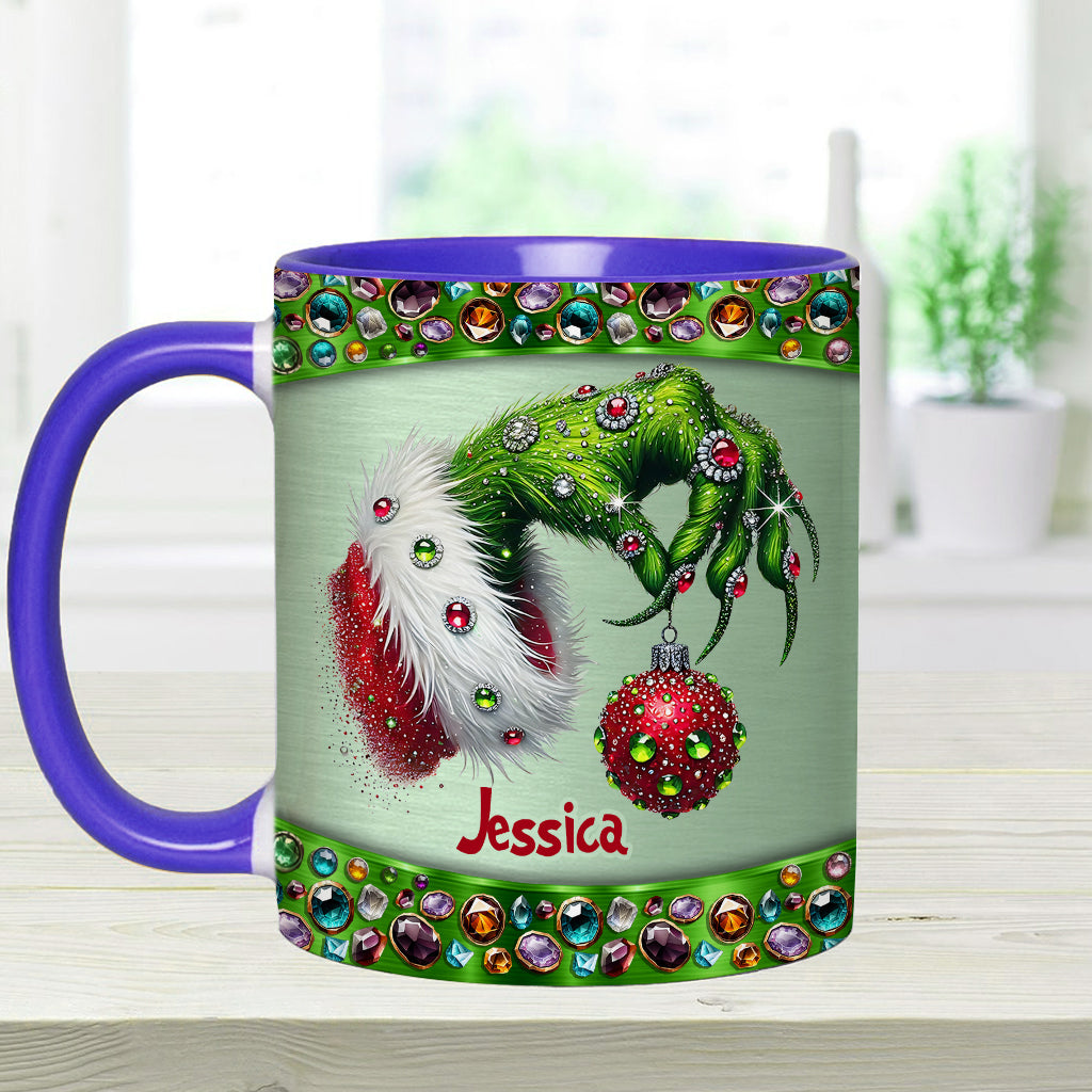 Personalized Grinch Accent Mug Custom Name Christmas Gift Accent Mug GradoCreations