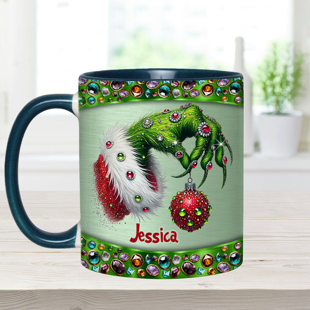 Personalized Grinch Accent Mug Custom Name Christmas Gift Accent Mug GradoCreations