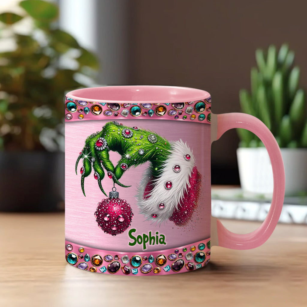 Personalized Grinch Accent Mug Custom Name Christmas Gift Accent Mug GradoCreations