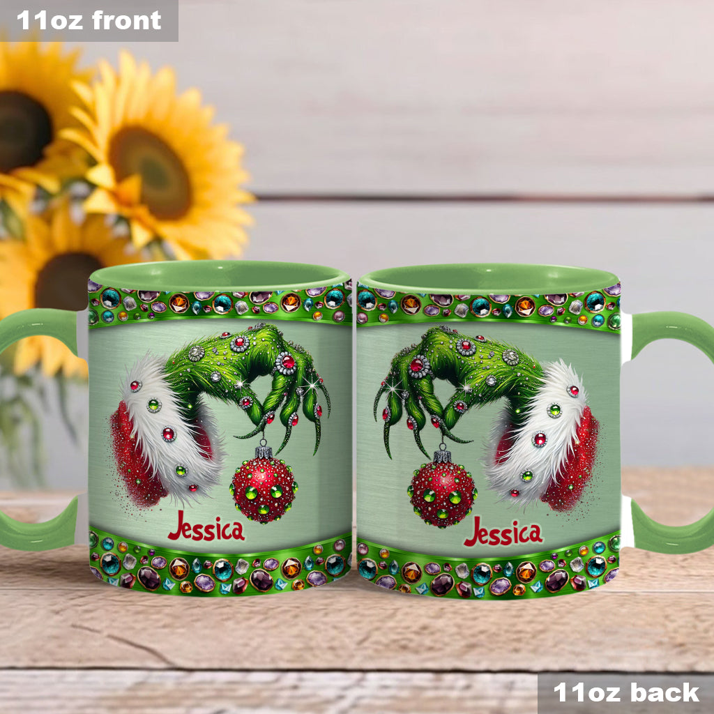 Personalized Grinch Accent Mug Custom Name Christmas Gift Accent Mug GradoCreations