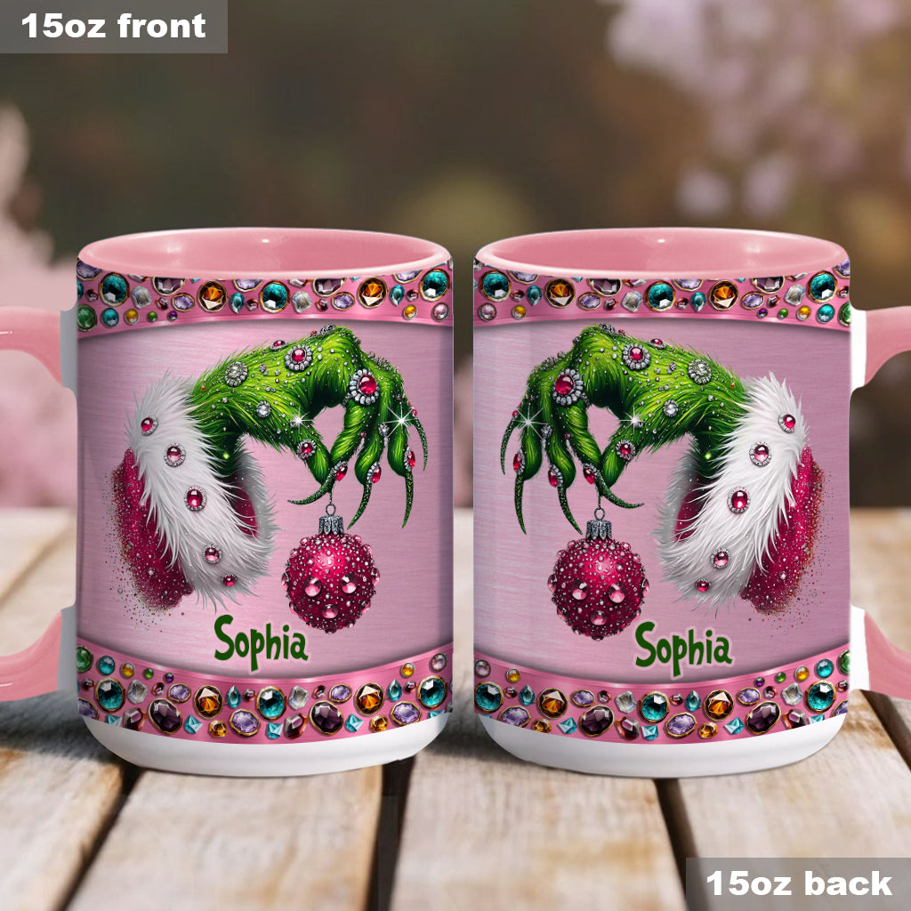Personalized Grinch Accent Mug Custom Name Christmas Gift Accent Mug GradoCreations