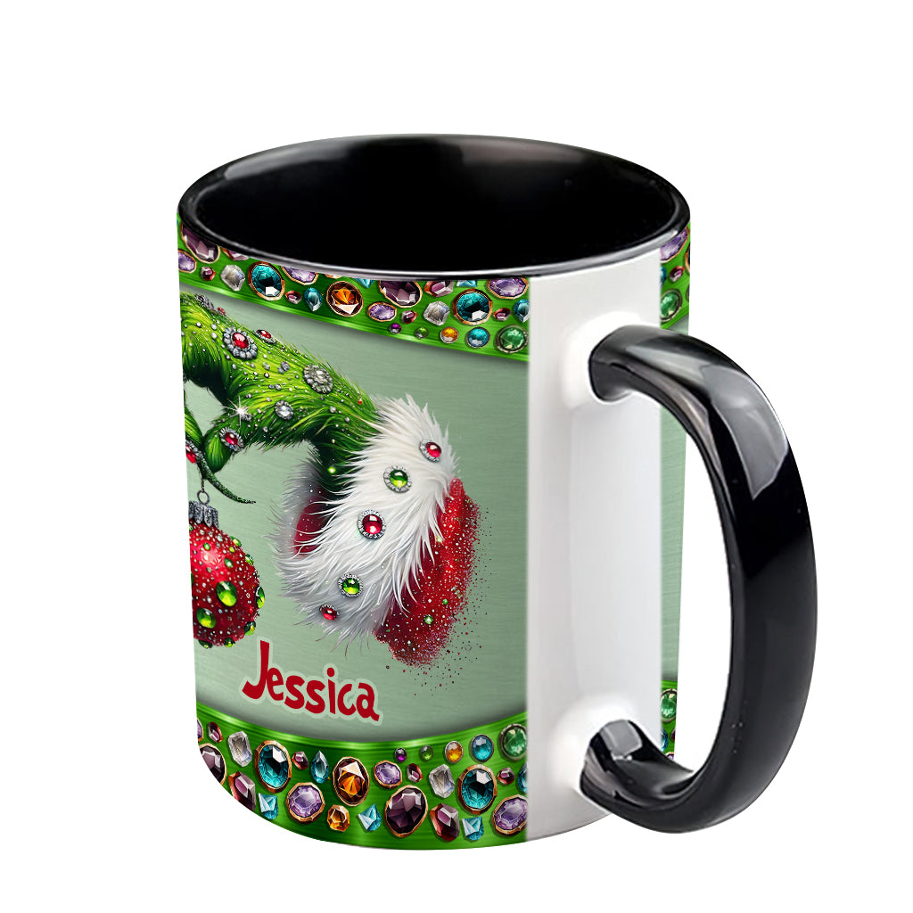 Personalized Grinch Accent Mug Custom Name Christmas Gift Accent Mug GradoCreations