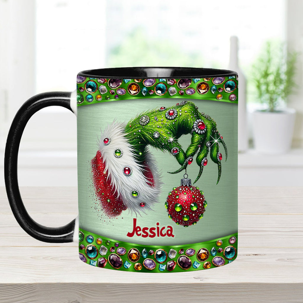 Personalized Grinch Accent Mug Custom Name Christmas Gift Accent Mug GradoCreations