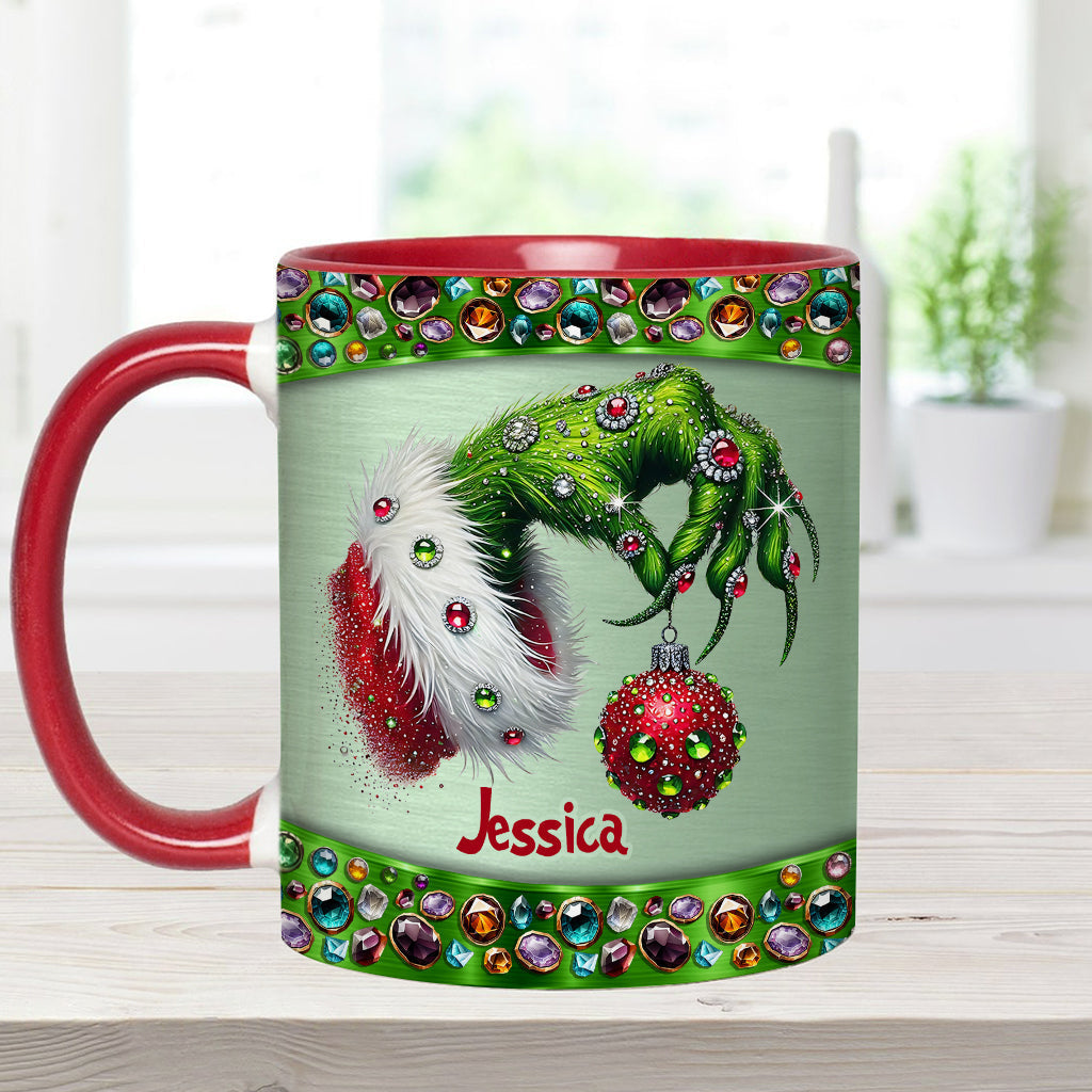 Personalized Grinch Accent Mug Custom Name Christmas Gift Accent Mug GradoCreations