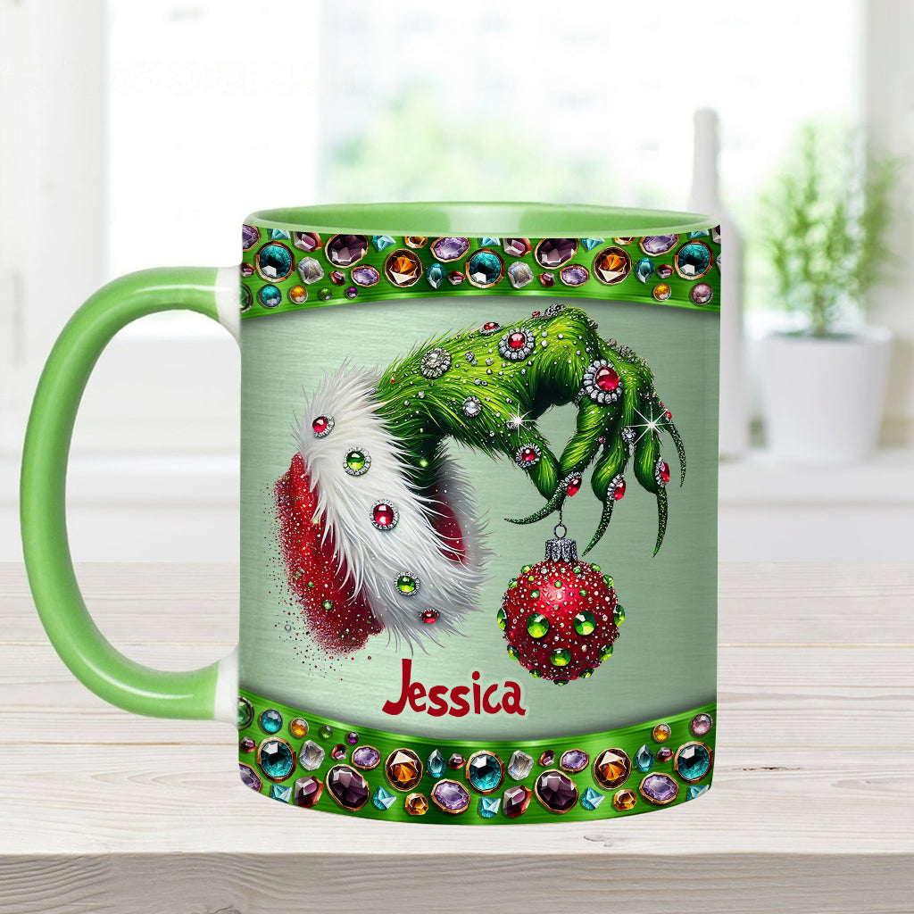 Personalized Grinch Accent Mug Custom Name Christmas Gift Accent Mug GradoCreations