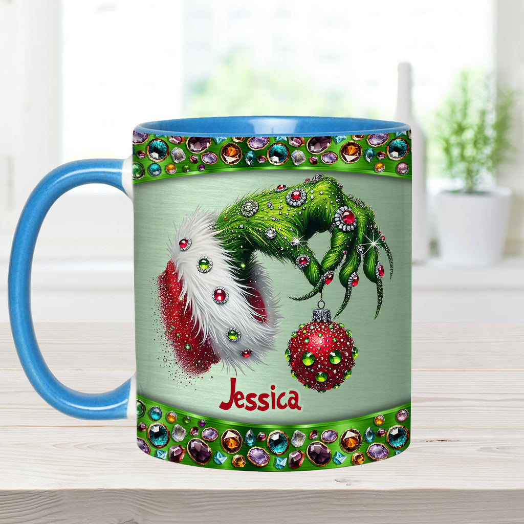 Personalized Grinch Accent Mug Custom Name Christmas Gift Accent Mug GradoCreations