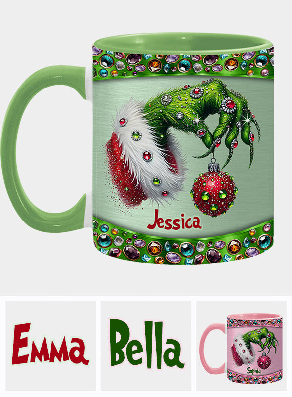 Personalized Grinch Accent Mug Custom Name Christmas Gift Accent Mug GradoCreations