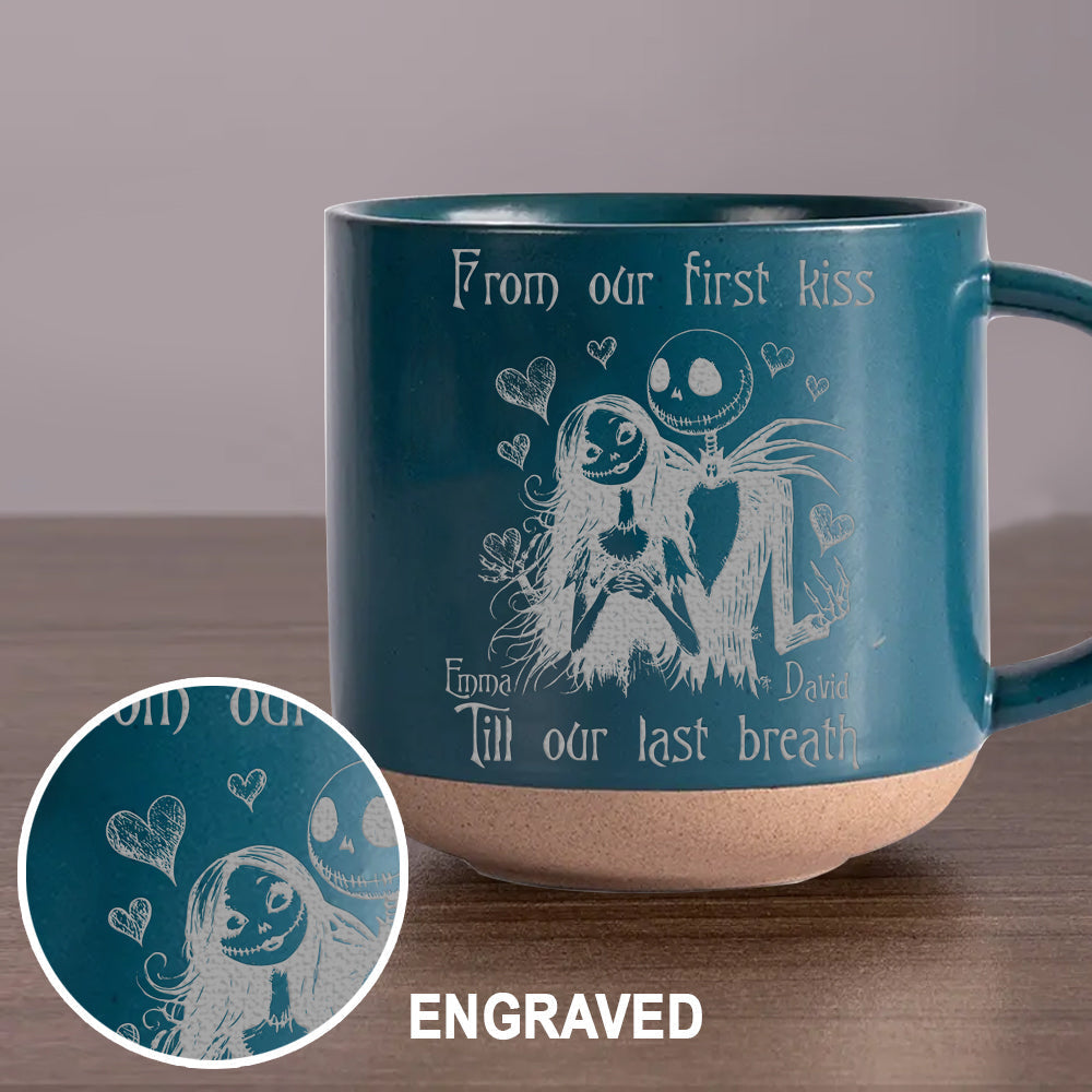 Personalized Nightmare Engraved Pottery Mug Custom Name Gift Idea Engraved Pottery Mug GradoCreations