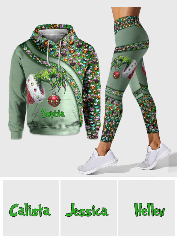 Personalized Grinch Christmas Hoodie & Leggings Custom Name Gift Hoodie & Leggings GradoCreations