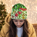 Personalized Christmas Beanie Hat with Grinch Design for Kids Beanie Hat GradoCreations