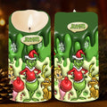 Personalized Grinch Flameless Candle Custom Name Christmas Gift Flameless Candle GradoCreations
