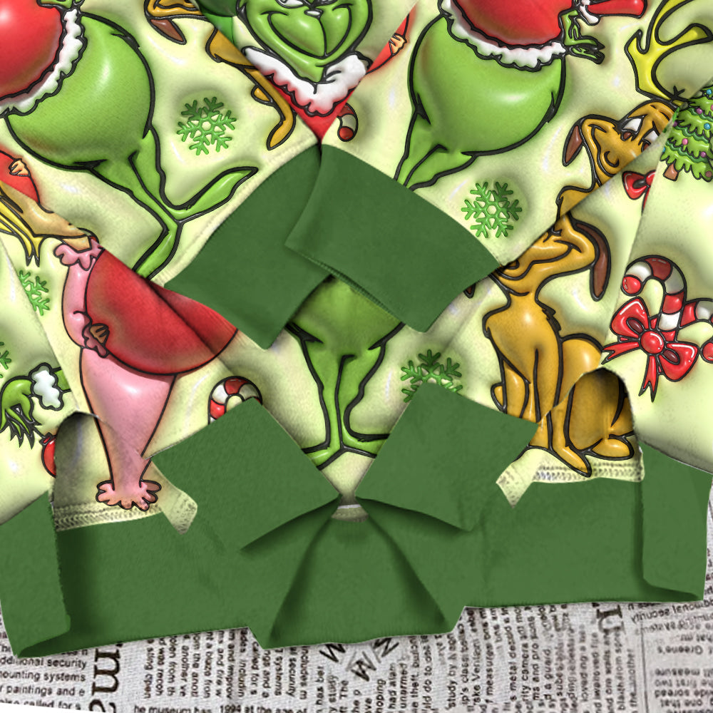 Personalized Christmas Sweatshirt Grinch Design for Women Split Hem Sweatshirt GradoCreations
