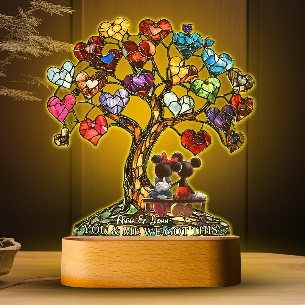 Personalized Love Tree Acrylic Light Base Custom Name Gift Shaped Plaque Light Base GradoCreations