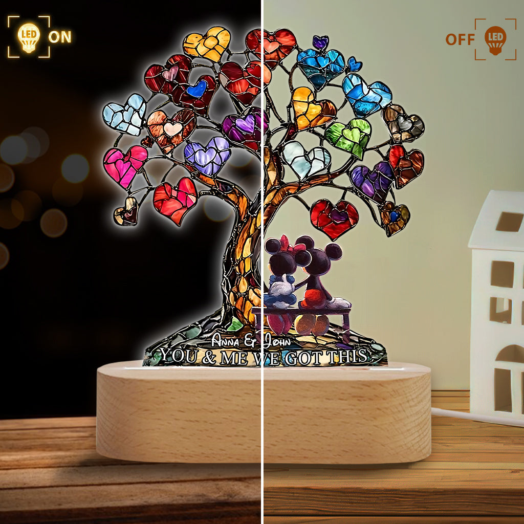 Personalized Love Tree Acrylic Light Base Custom Name Gift Shaped Plaque Light Base GradoCreations