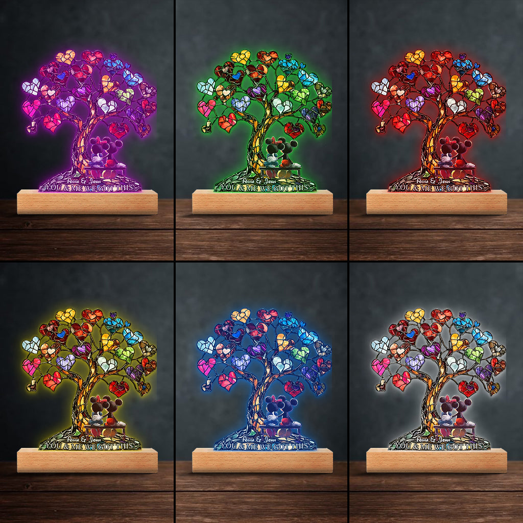 Personalized Love Tree Acrylic Light Base Custom Name Gift Shaped Plaque Light Base GradoCreations