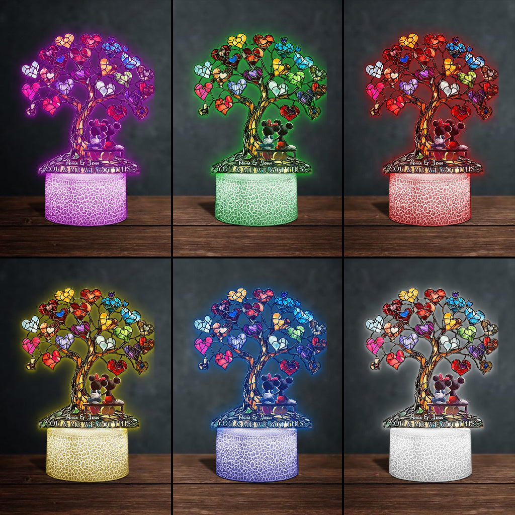 Personalized Love Tree Acrylic Light Base Custom Name Gift Shaped Plaque Light Base GradoCreations