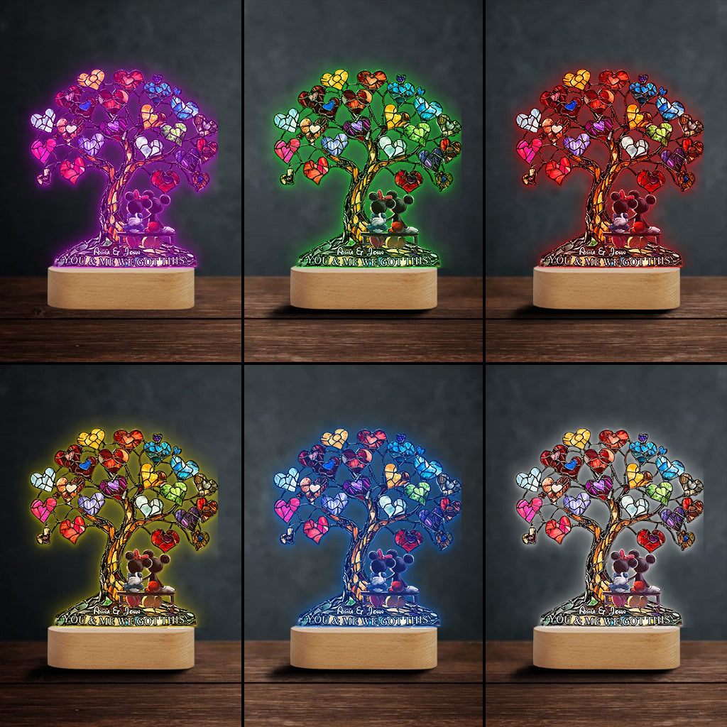 Personalized Love Tree Acrylic Light Base Custom Name Gift Shaped Plaque Light Base GradoCreations
