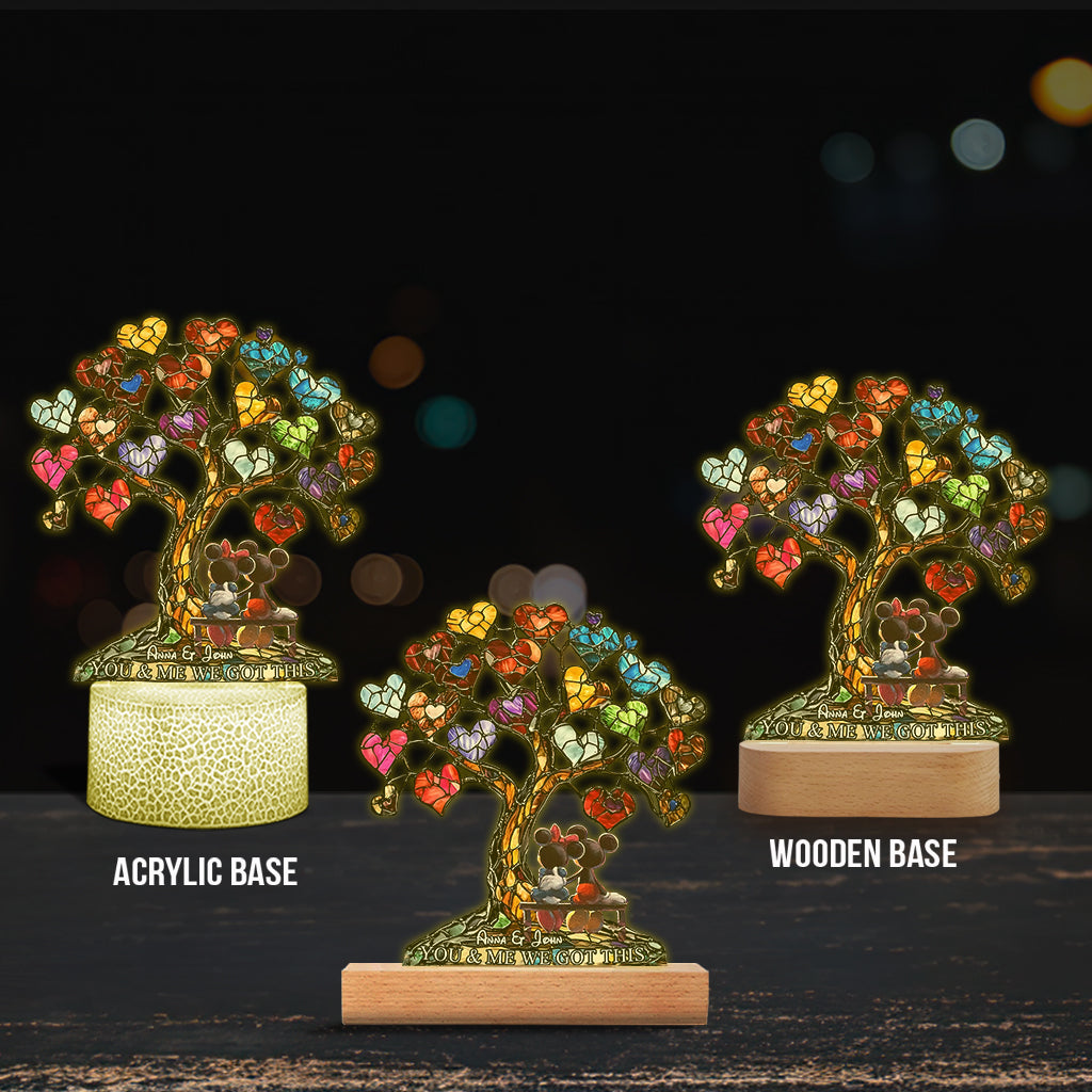 Personalized Love Tree Acrylic Light Base Custom Name Gift Shaped Plaque Light Base GradoCreations