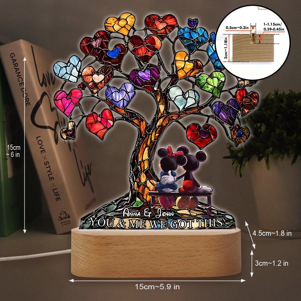 Personalized Love Tree Acrylic Light Base Custom Name Gift Shaped Plaque Light Base GradoCreations