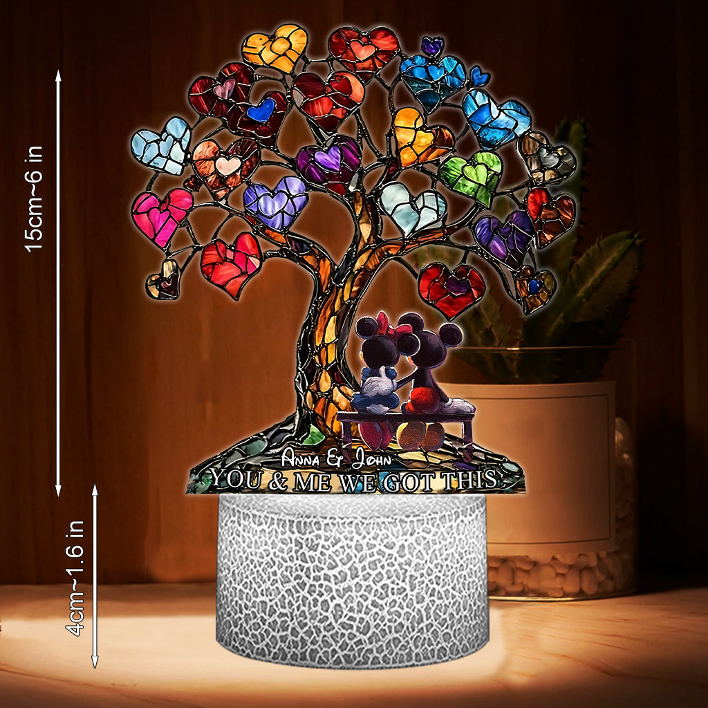 Personalized Love Tree Acrylic Light Base Custom Name Gift Shaped Plaque Light Base GradoCreations