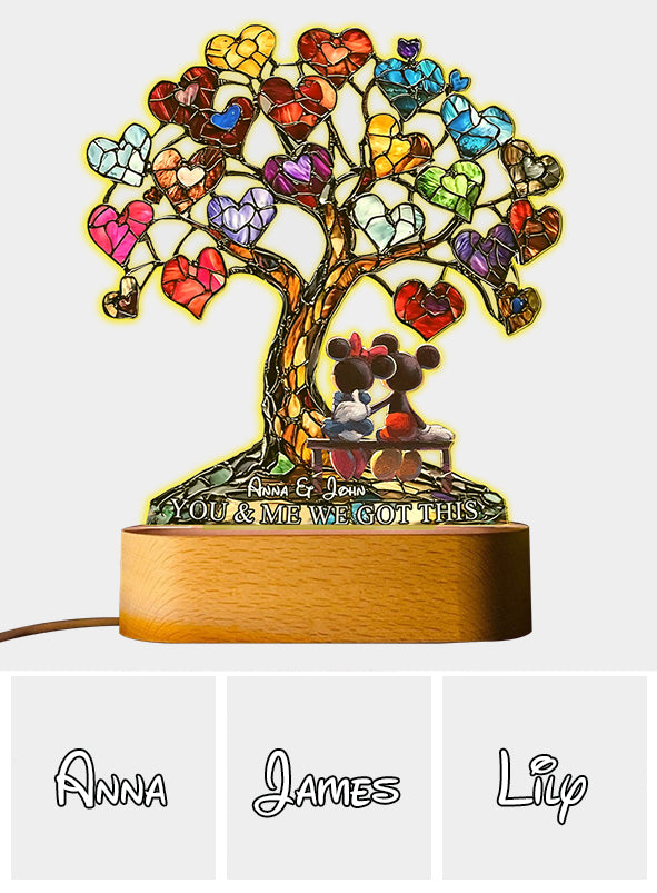 Personalized Love Tree Acrylic Light Base Custom Name Gift Shaped Plaque Light Base GradoCreations