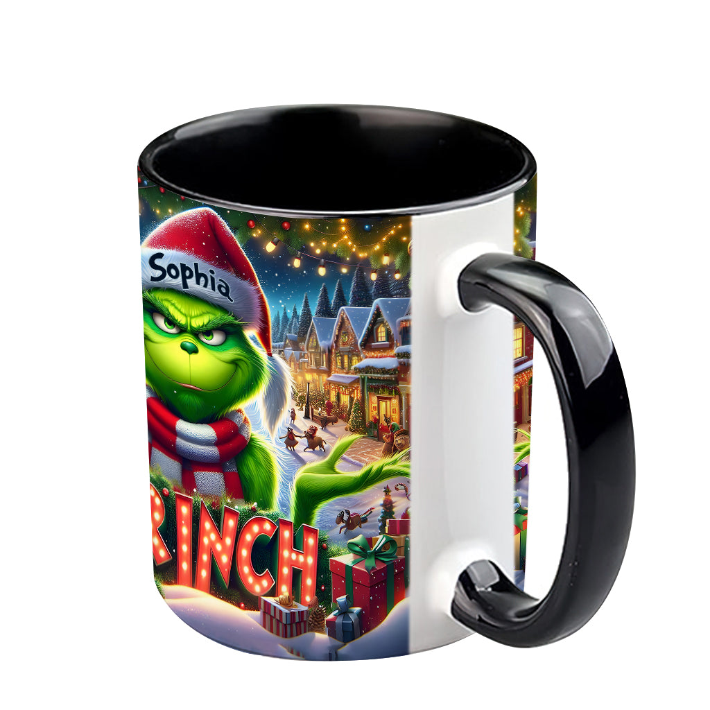 Personalized Christmas Accent Mug Custom Name Grinch Gift Accent Mug GradoCreations