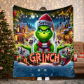 Personalized Grinch Christmas Blanket | Custom Name Holiday Gift Blanket GradoCreations