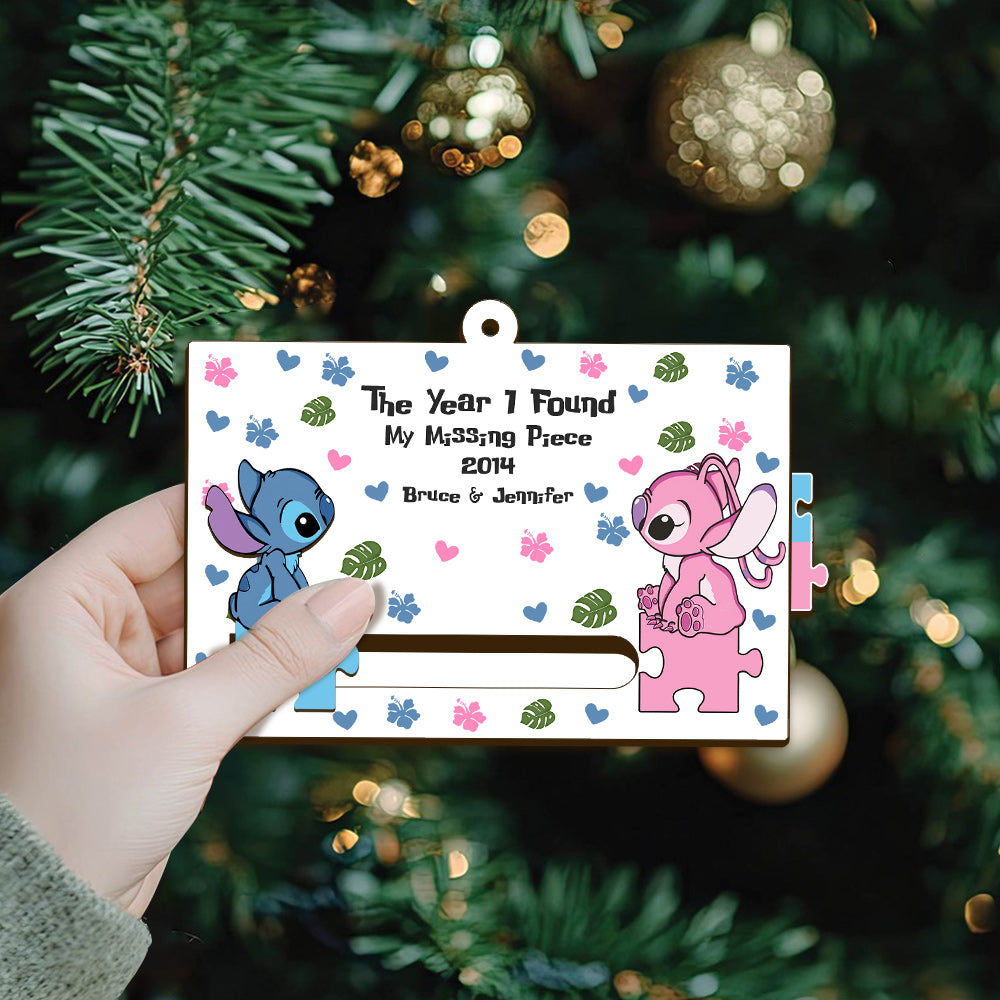 Personalized Sliding Ornament Ohana Gift for Couples Sliding Ornament GradoCreations